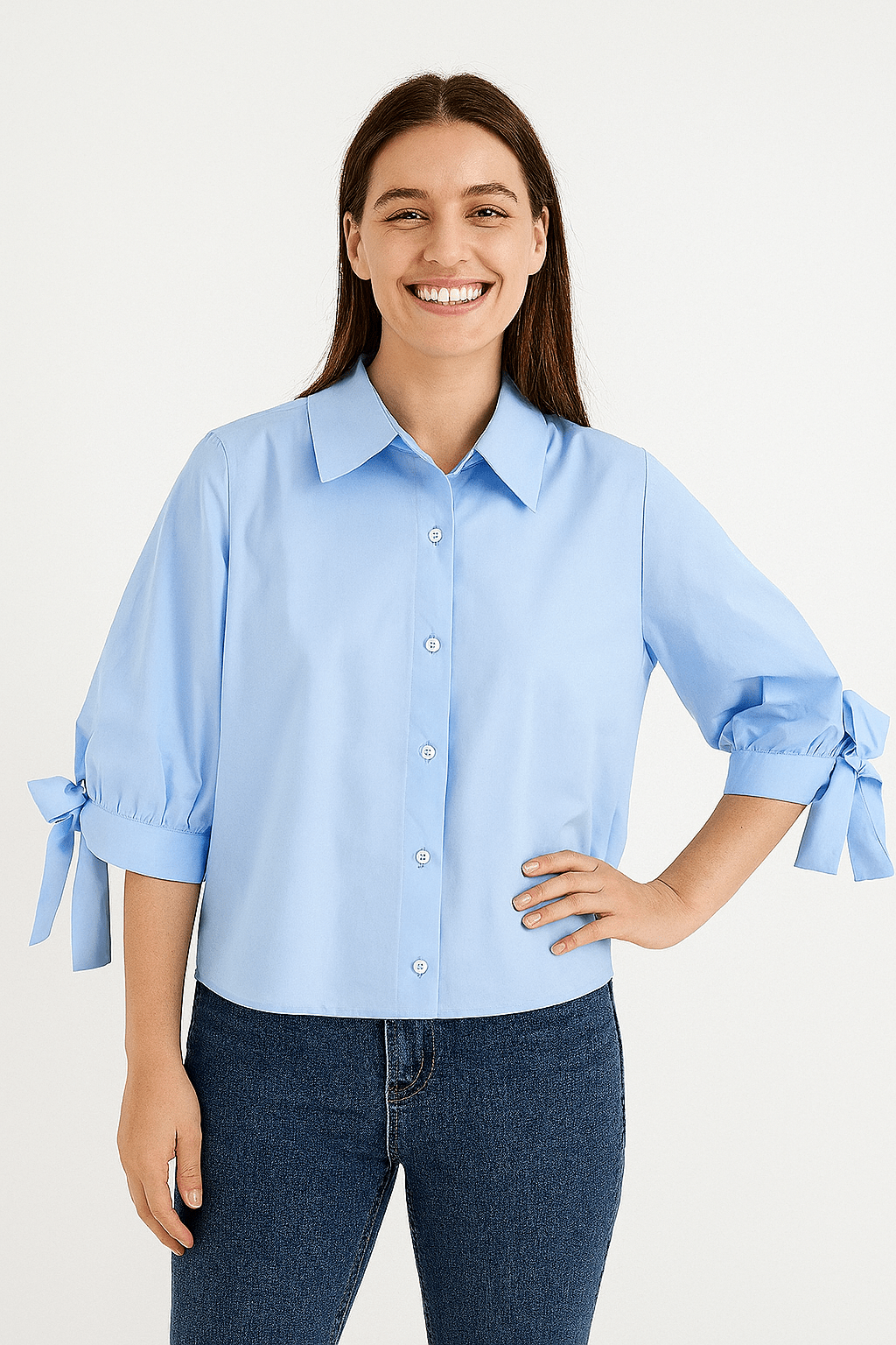 Elara Blůza S Mašlovými Rukávy Pro Elegantní Vzhled