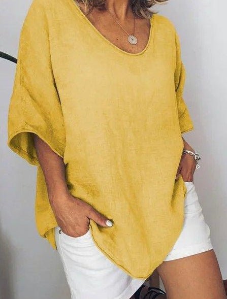 Nova Dámská Blůza S Výstřihem Do V A Krátkými Rukávy