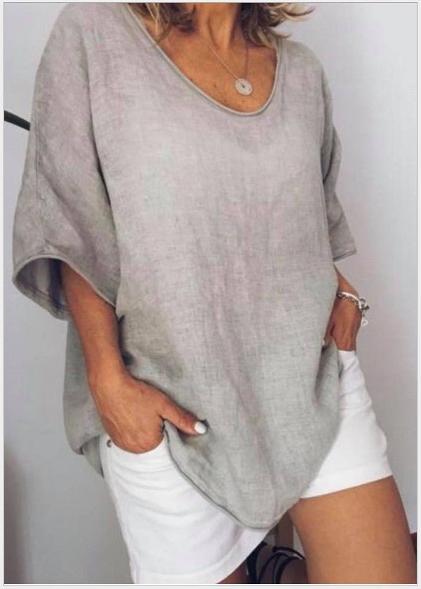 Nova Dámská Blůza S Výstřihem Do V A Krátkými Rukávy