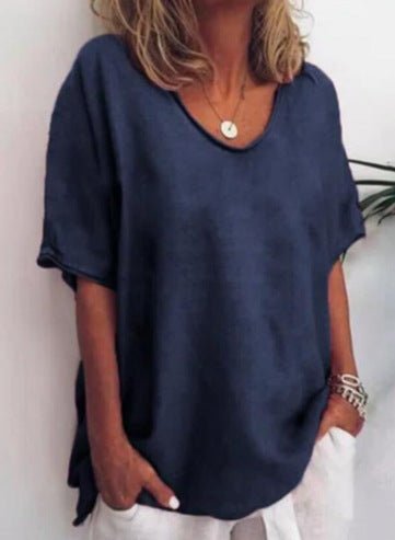 Nova Dámská Blůza S Výstřihem Do V A Krátkými Rukávy