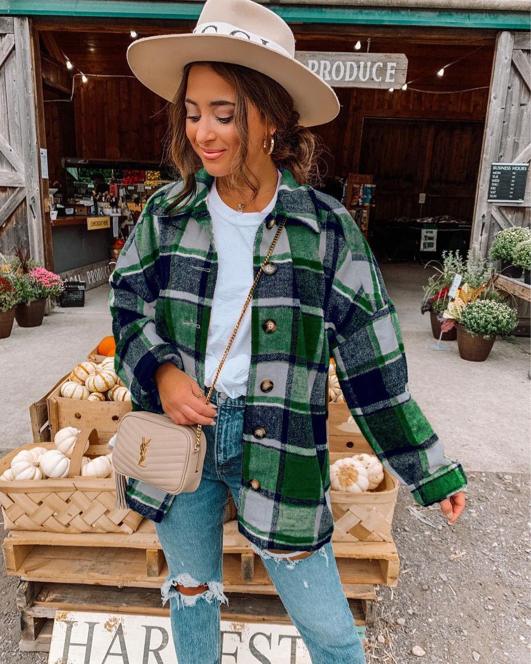 Aurora Košile S Dlouhým Rukávem A Kostkovaným Vzorem