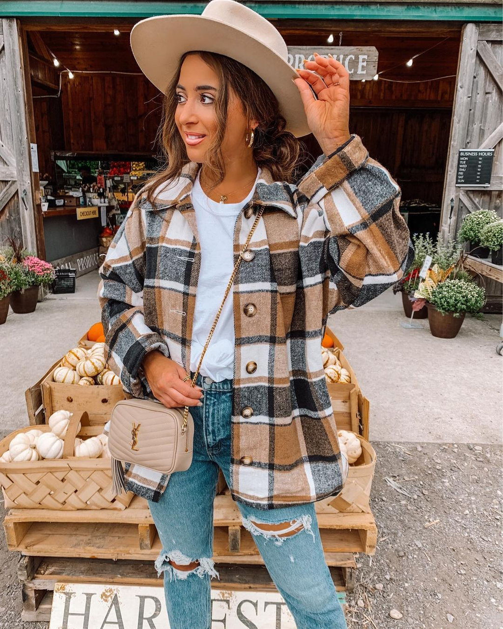 Aurora Košile S Dlouhým Rukávem A Kostkovaným Vzorem