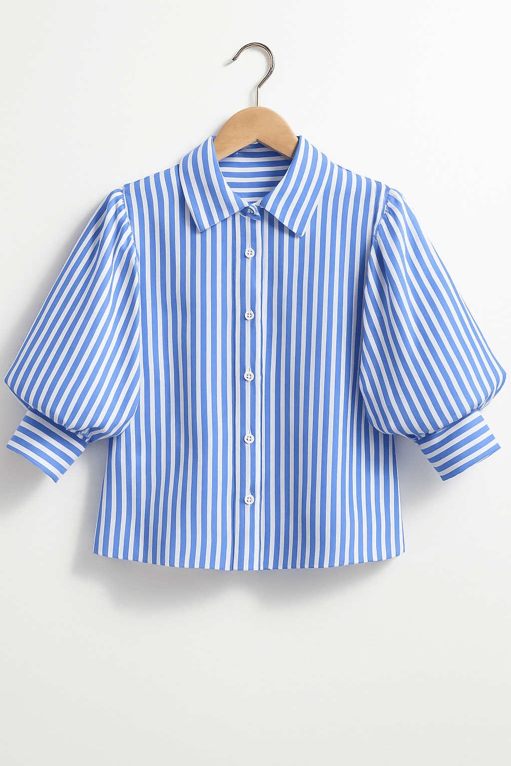 Pruhovaná Aurora Blůza S Balónovými Rukávy Pro Každodenní Styl