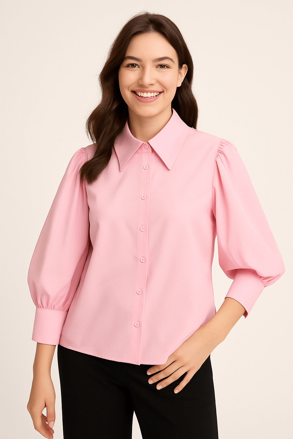 Pruhovaná Aurora Blůza S Balónovými Rukávy Pro Každodenní Styl