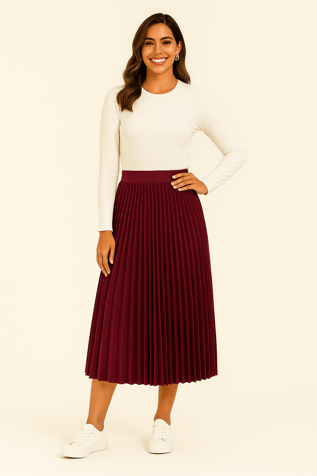 Astra Plissee Midirock Pro Elegantní Každodenní Styl