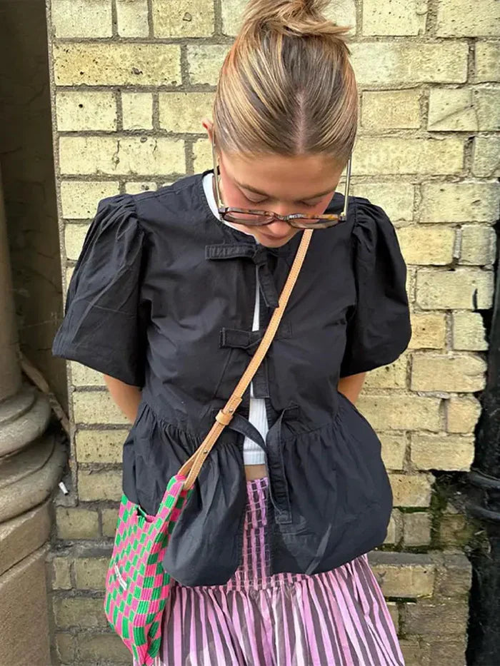 Aurora Schößchen-Blůza S Kravátkovým Zapínáním Pro Dámy