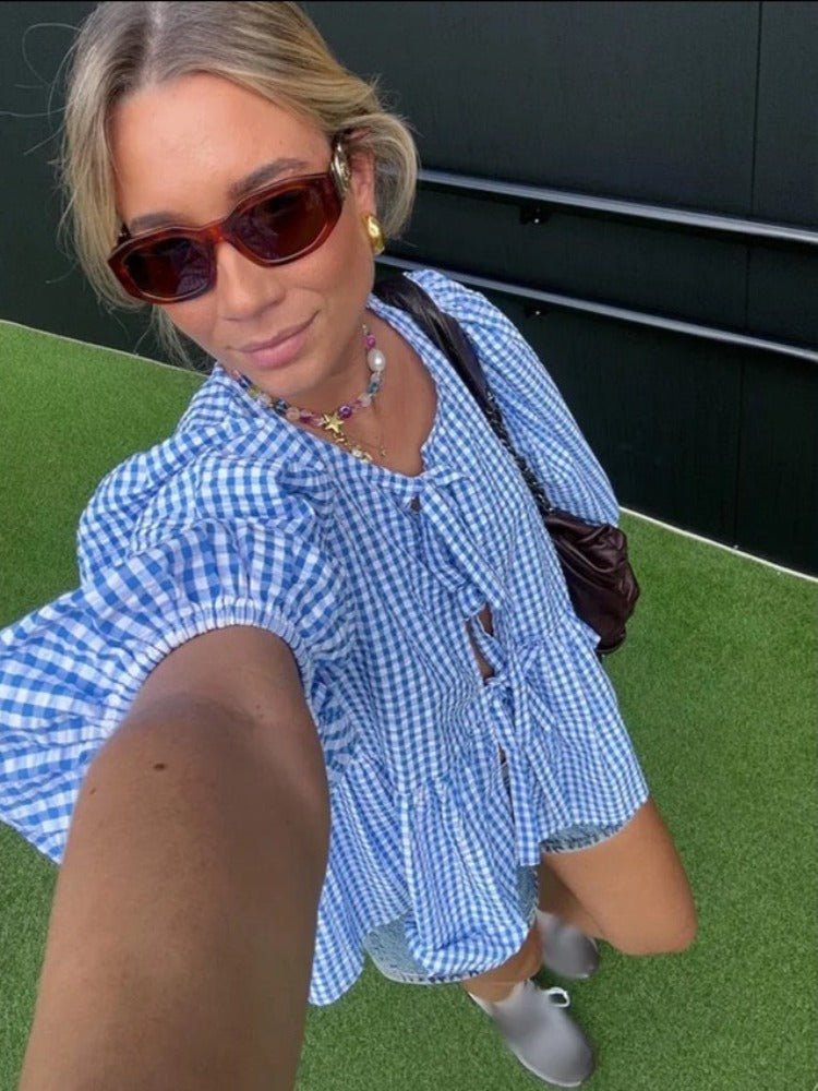 Elara Blůza S Nafouknutými Rukávy A Zavazováním Pro Elegantní Vzhled