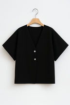 Aria Blůza S V‑Výstřihem A Knoflíky Pro Elegantní Letní Styl