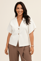 Aria Blůza S V‑Výstřihem A Knoflíky Pro Elegantní Letní Styl