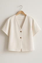 Aria Blůza S V‑Výstřihem A Knoflíky Pro Elegantní Letní Styl