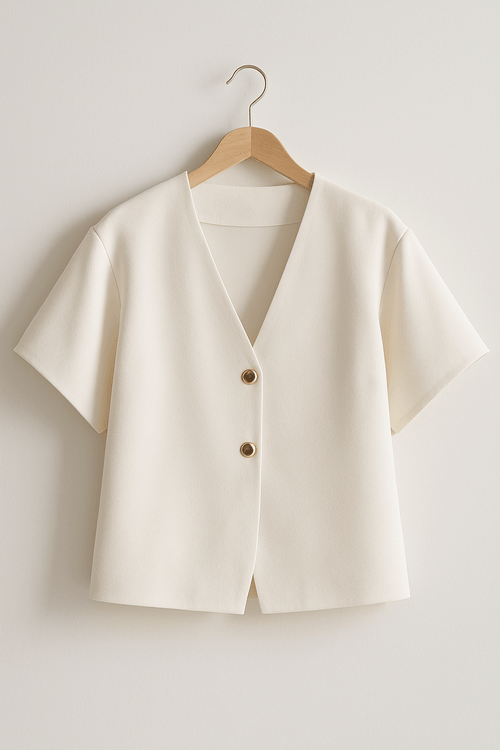 Aria Blůza S V‑Výstřihem A Knoflíky Pro Elegantní Letní Styl