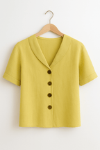 Stylová Blůza Alina s Límečkem a Knoflíkovou Légou Pro Dny	plnějšího Komfortu