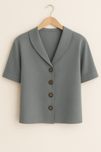 Stylová Blůza Alina s Límečkem a Knoflíkovou Légou Pro Dny	plnějšího Komfortu