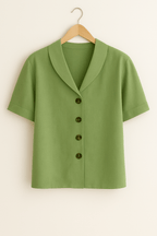 Stylová Blůza Alina s Límečkem a Knoflíkovou Légou Pro Dny	plnějšího Komfortu