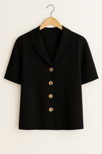 Stylová Blůza Alina s Límečkem a Knoflíkovou Légou Pro Dny	plnějšího Komfortu