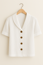 Stylová Blůza Alina s Límečkem a Knoflíkovou Légou Pro Dny	plnějšího Komfortu