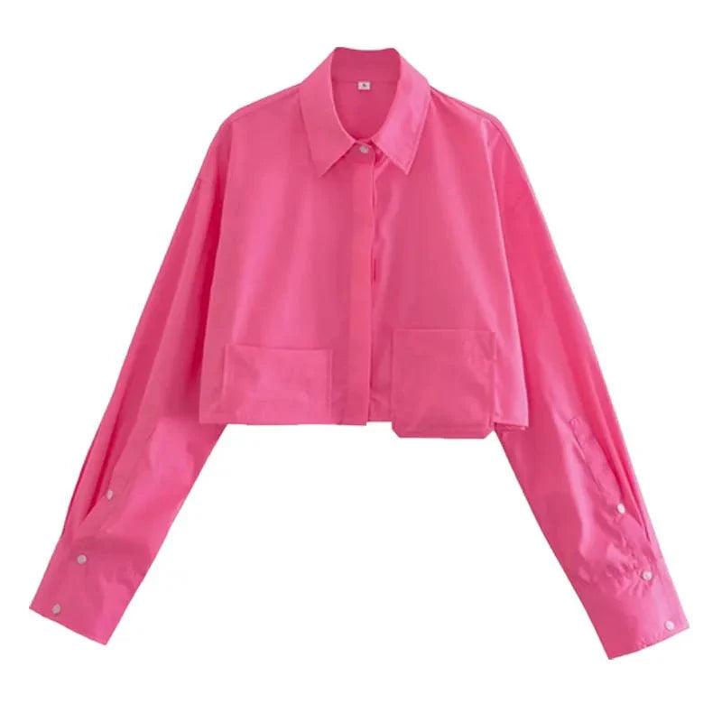 NovaLuxe Zkrácená Halenka S Dlouhým Rukávem V Elegantním Střihu