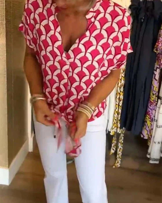 Nova Tisknutá Blůza S Lehkým Materiálem A Volnou Siluetou