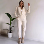 Nova Pletená Mikina S Kapucí A Kalhotová Sada Pro Každodenní Nošení