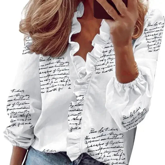 Nova Geraffte Blůza Elegantní Dámská Krásná Halenka