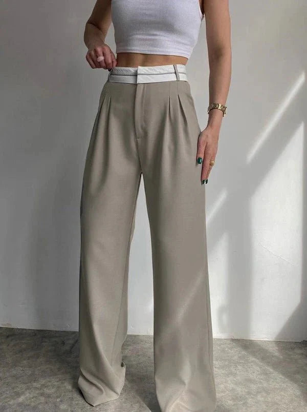 Nova Kalhoty S Vysokým Pasem A Širokými Nohavicemi