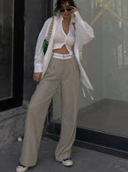 Nova Kalhoty S Vysokým Pasem A Širokými Nohavicemi