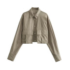 Nova Zkrácená Košile S Dlouhými Rukávy Pro Každodenní Módní Styl