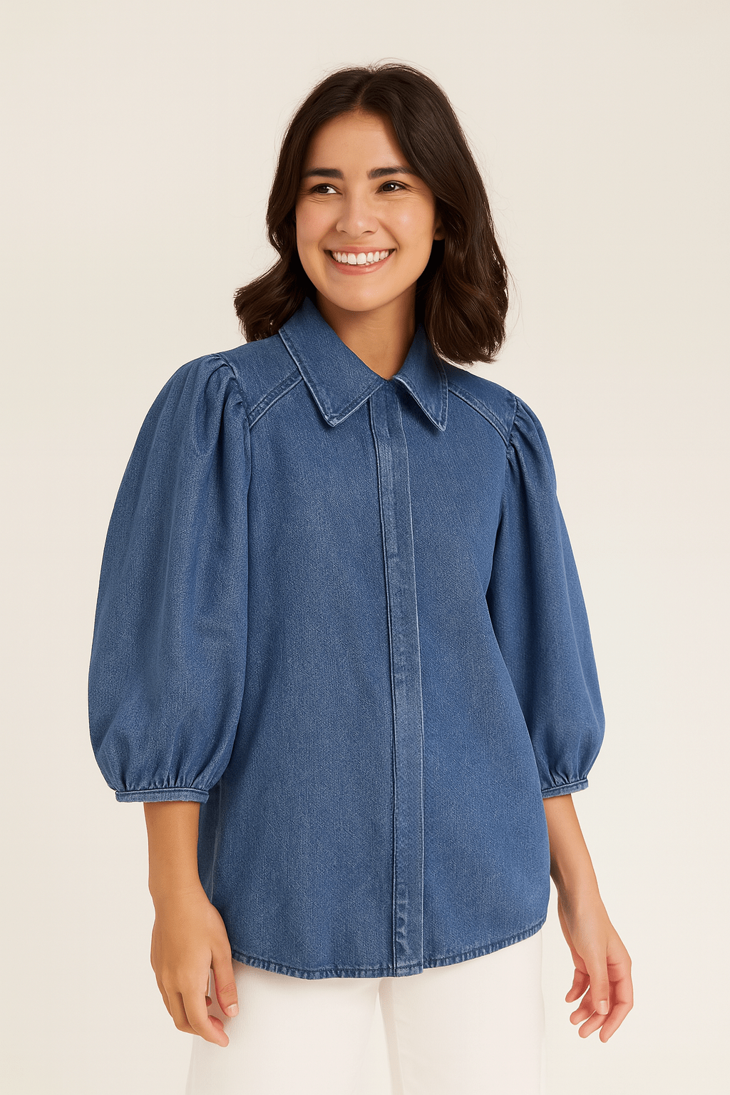 Nika Blůza S Balónovými Rukávy Pro Elegantní Každodenní Vzhled