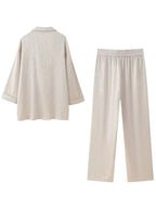 Nova Ležérně Elegantní Volně Padnoucí Blazer a Kalhoty Sada