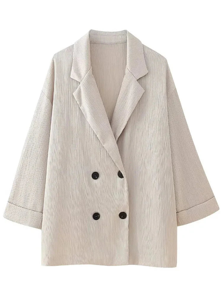 Nova Ležérně Elegantní Volně Padnoucí Blazer a Kalhoty Sada