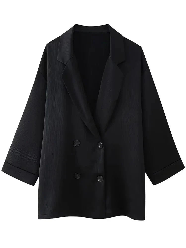 Nova Ležérně Elegantní Volně Padnoucí Blazer a Kalhoty Sada