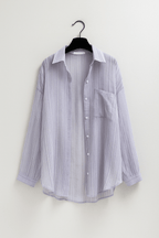 Lyra Volná Blůza s Knoflíkovou Léga a Kapsou na Hrudníku