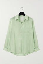 Lyra Volná Blůza s Knoflíkovou Léga a Kapsou na Hrudníku