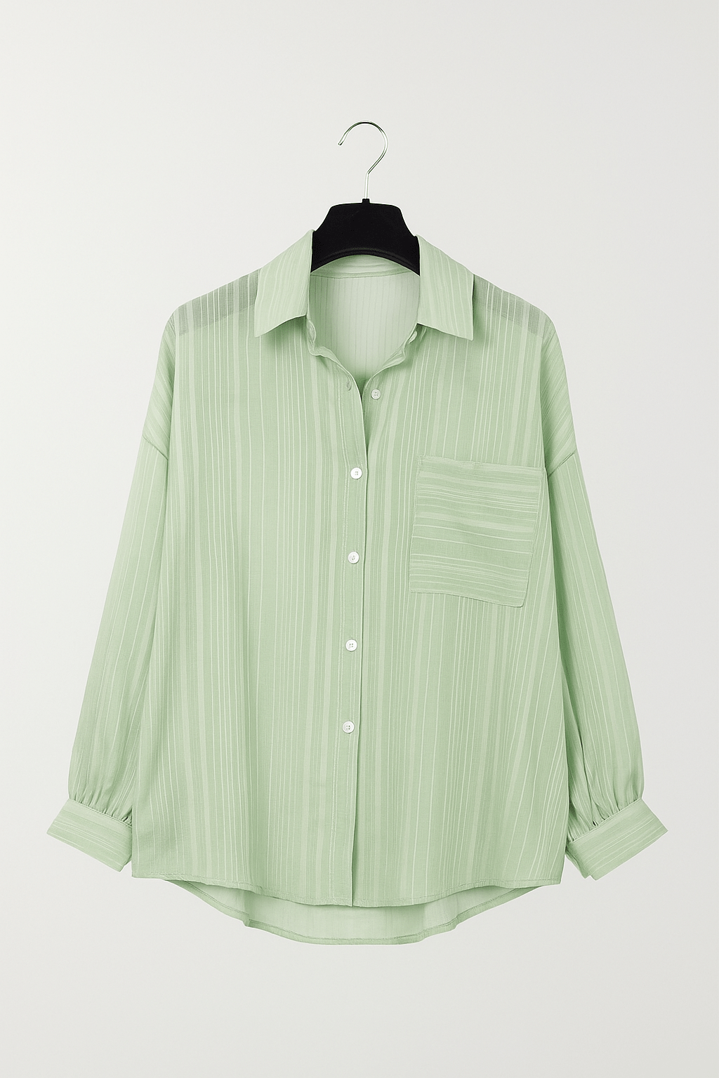 Lyra Volná Blůza s Knoflíkovou Léga a Kapsou na Hrudníku