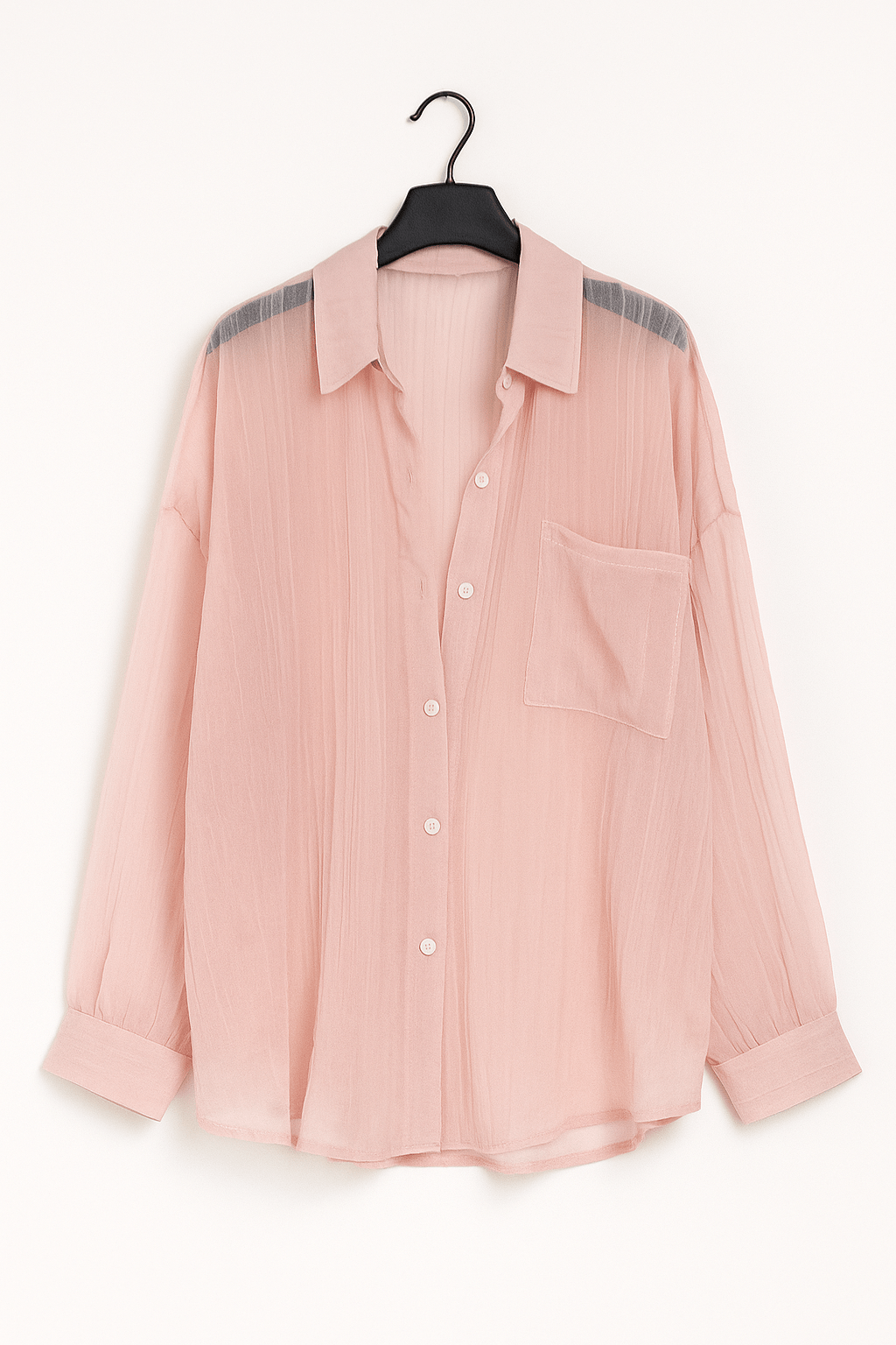 Lyra Volná Blůza s Knoflíkovou Léga a Kapsou na Hrudníku