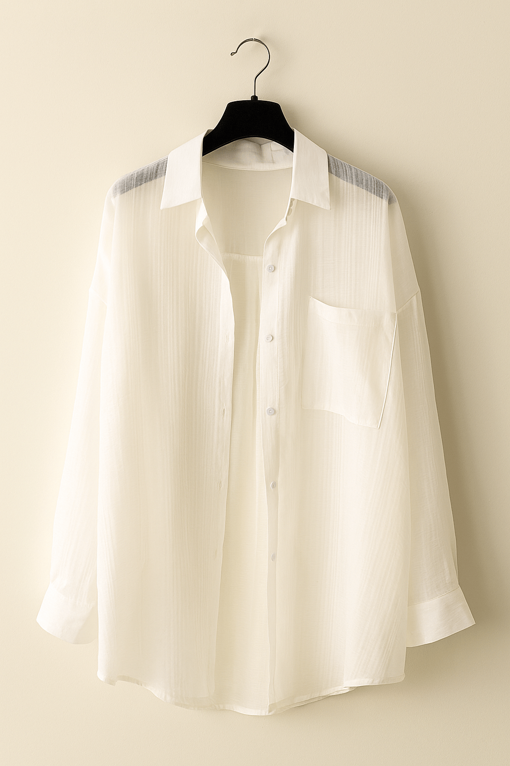 Lyra Volná Blůza s Knoflíkovou Léga a Kapsou na Hrudníku