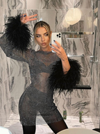 Jiskřivá Mini Šaty Na Koktejlovou Párty S Glamour Vzhled Na Noční Vyjíždku